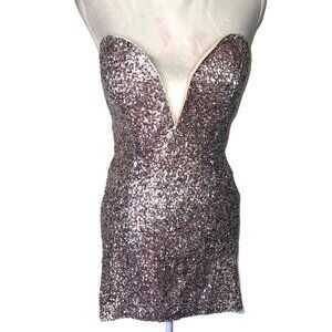 Nasty Gal Womens Helix Dress Lavender Pink Size Medium M Bodycon Sequin Party